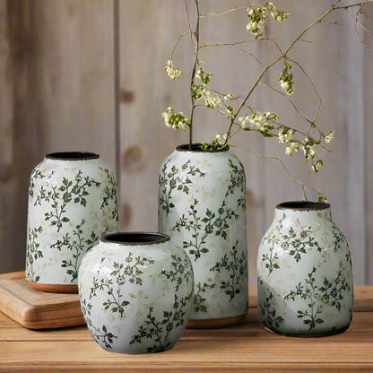 Vase Ceramic Leaf Rustic