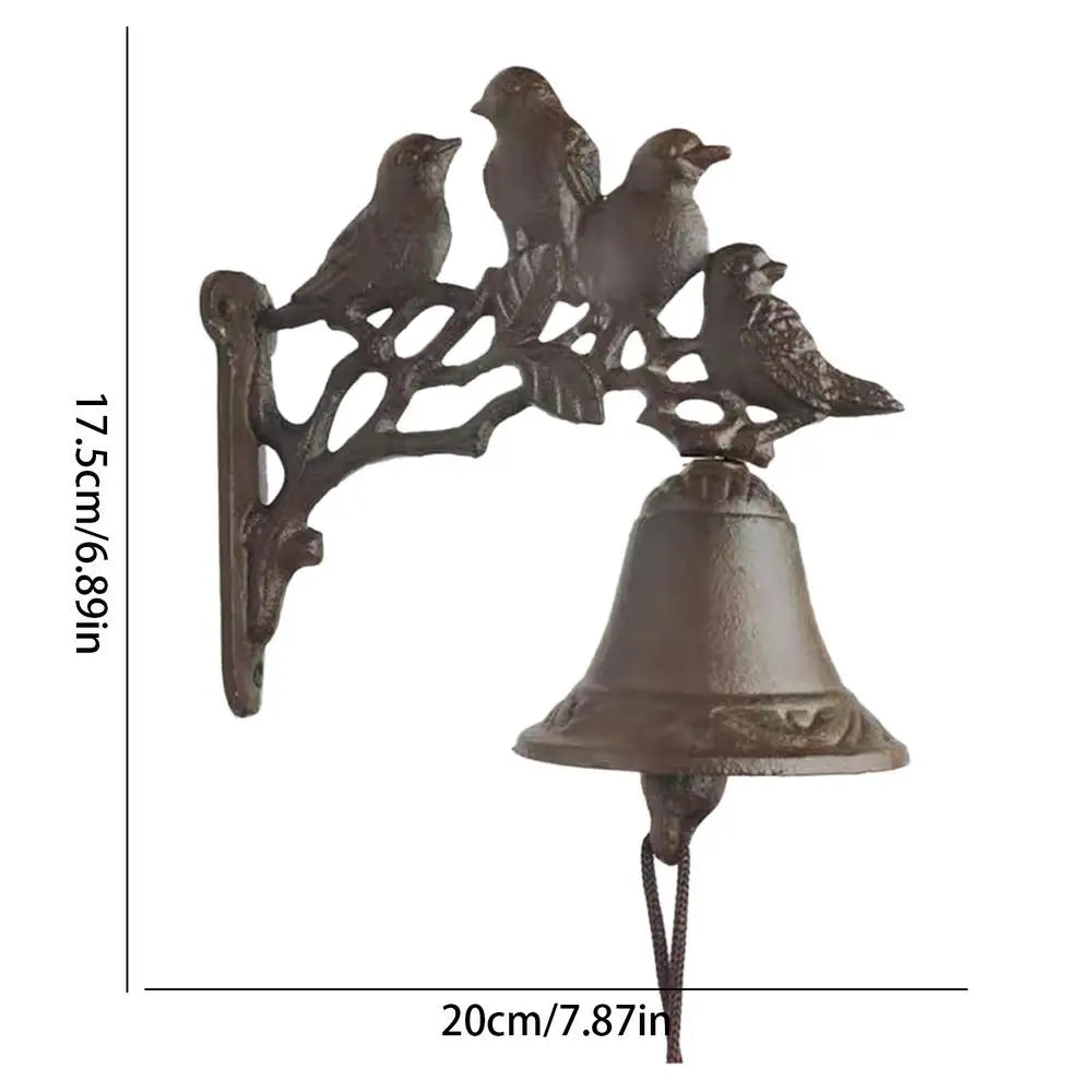 Four Bird Cast Iron Doorbell | Vintage Garden Bell