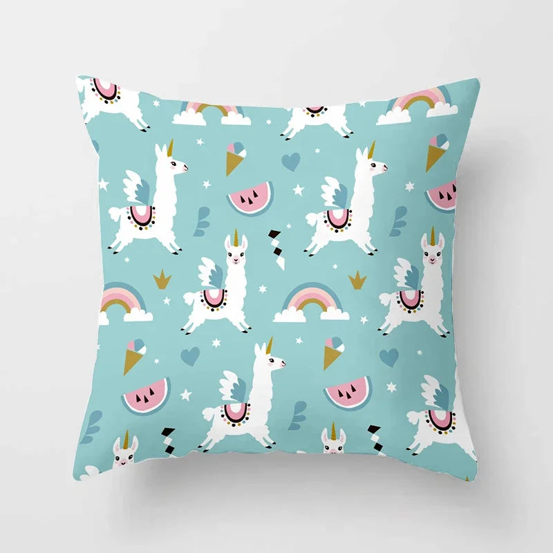 Cartoon Alpaca Llama Cushion Cover | 20 Designs | 30cm to 66cm