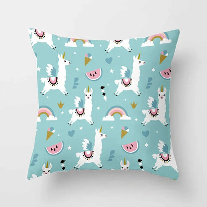 Cartoon Alpaca Llama Cushion Cover | 20 Designs | 30cm to 66cm