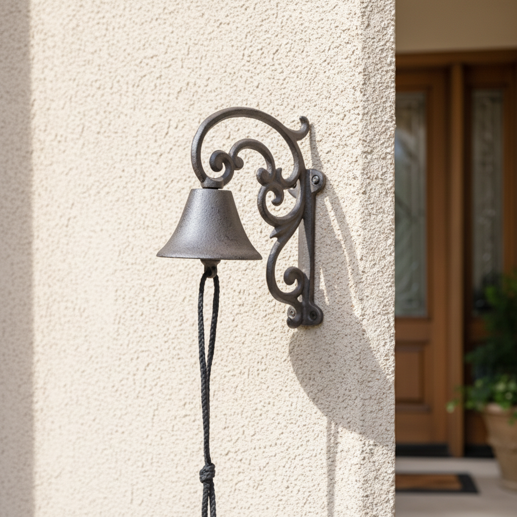Doorbell Cast Iron Vintage Scroll Garden Elegance - 21.2x17.2cm