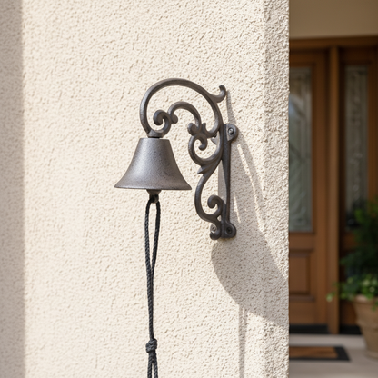 Doorbell Cast Iron Vintage Scroll Garden Elegance - 21.2x17.2cm