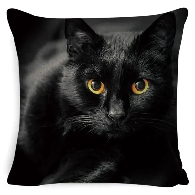 Cushion Cover Cats & Kitty | Cat Lover Decorative Throw Pillow Cotton Linen