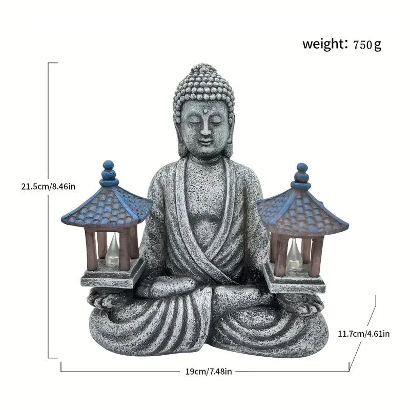 Buddha Statue Solar Light LED Bali Thai Style Garden Decor