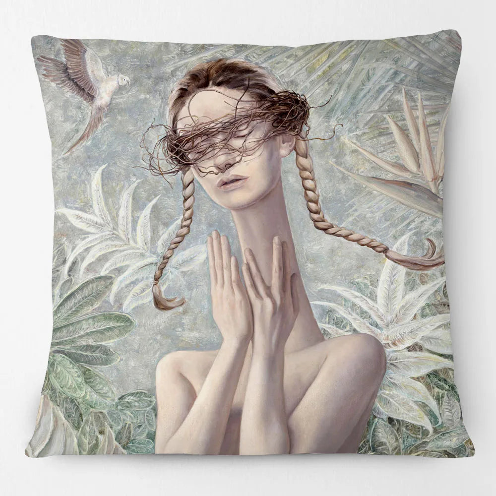 Funny Farm Animal Portrait Cushion Cover 45x45cm | Cow Sheep Horse Pig Chicken Rabbit Painting Pillow Cover | Country Farmhouse Decor