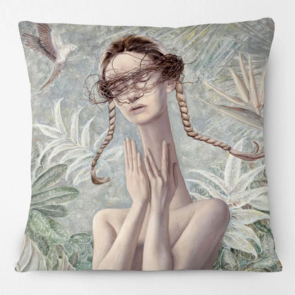 Funny Farm Animal Portrait Cushion Cover 45x45cm | Cow Sheep Horse Pig Chicken Rabbit Painting Pillow Cover | Country Farmhouse Decor