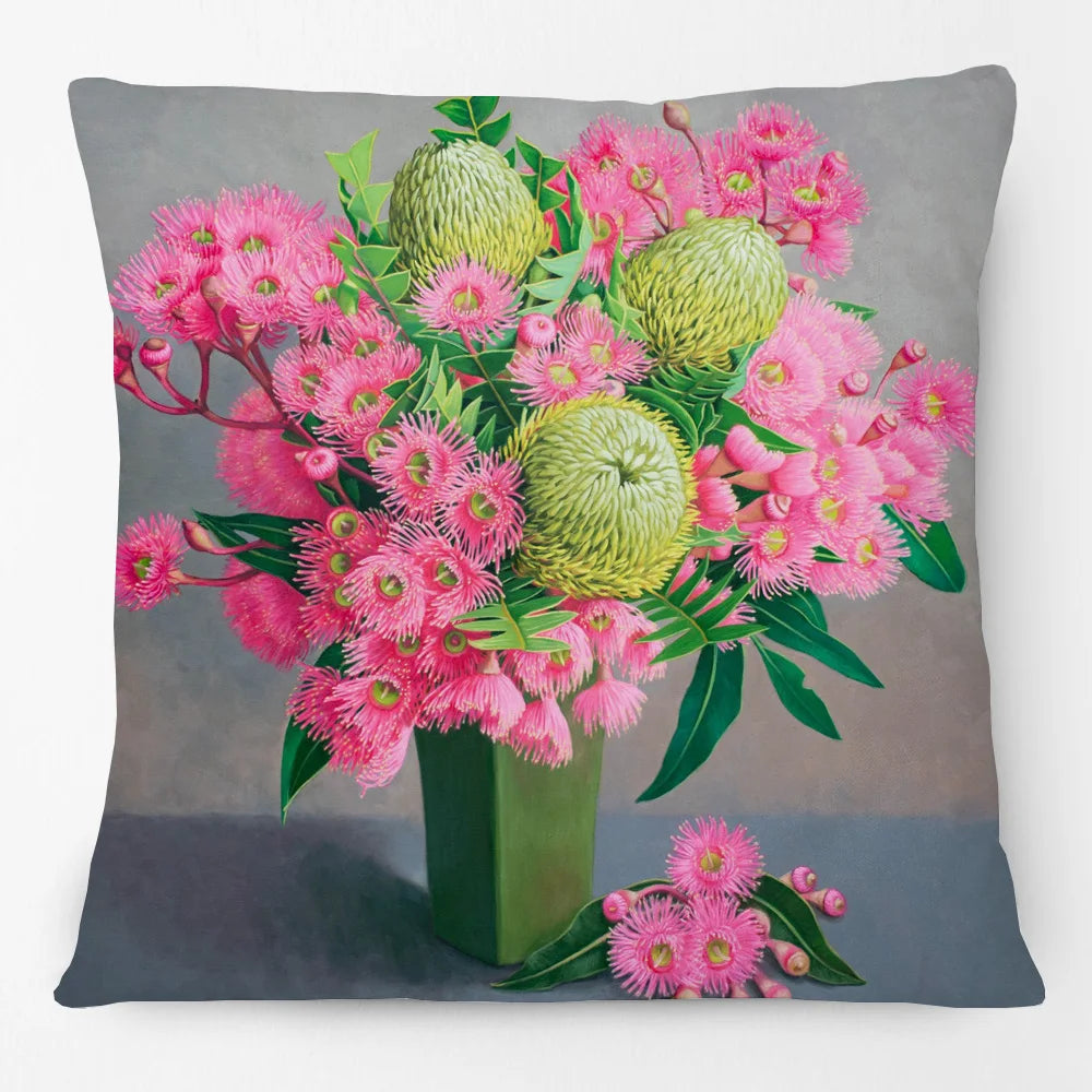Cushion Cover Australian Flowers - Waratah Banksia Wattle