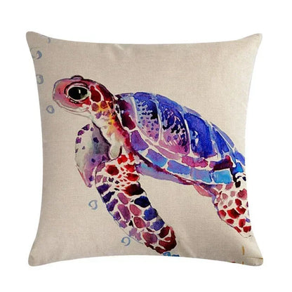 Turtle Cushion Cover | Cotton Linen 40cm 45cm 50cm | 14 Designs