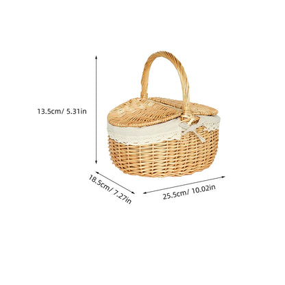 Basket with Lid Picnic Shopping Country Style