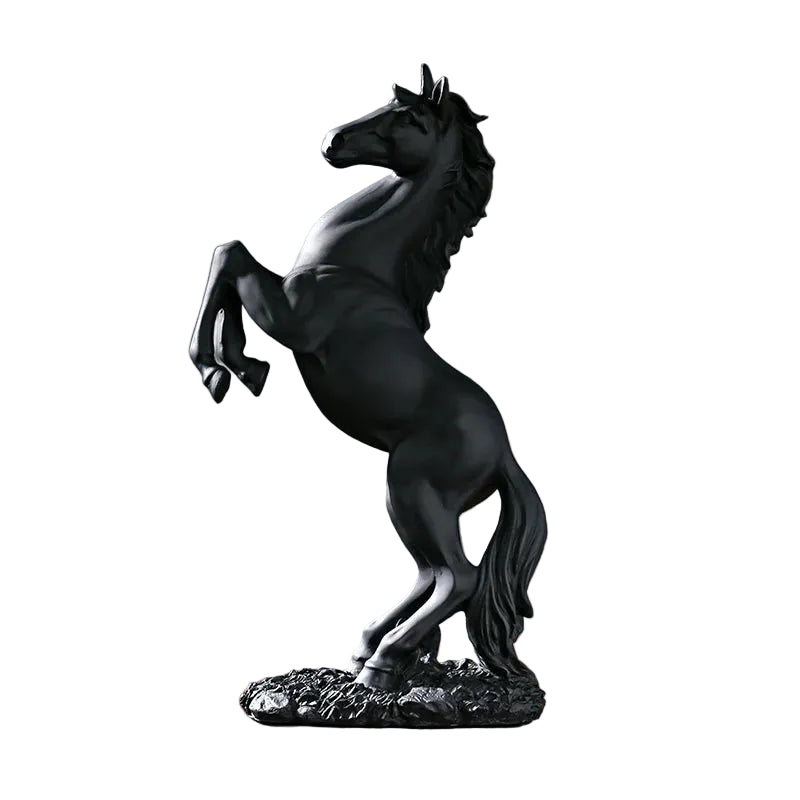 Rearing Victory Horse Statue | European Style Resin Horse Figurine | White, Gold or Black | 30.5cm