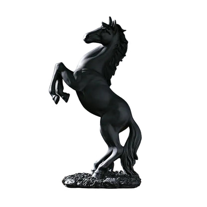 Rearing Victory Horse Statue | European Style Resin Horse Figurine | White, Gold or Black | 30.5cm