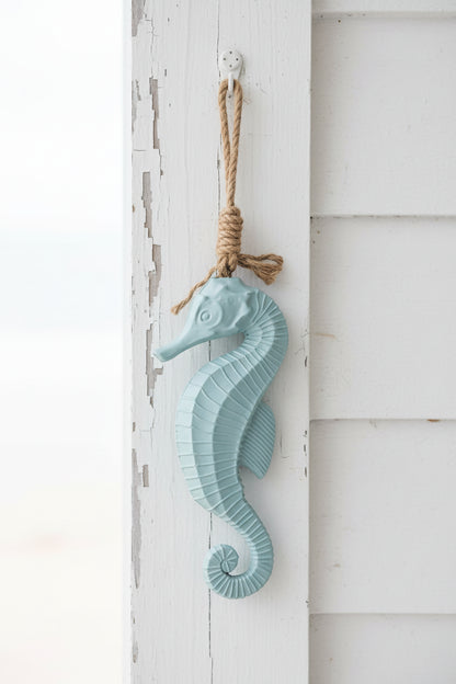 Seahorse Wooden Wall Hanging 27cm - Coastal Beach Decor