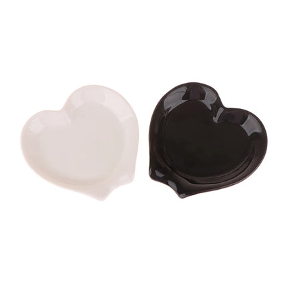 Heart Shaped Ceramic Spoon Rest - Kitchen Utensil Holder