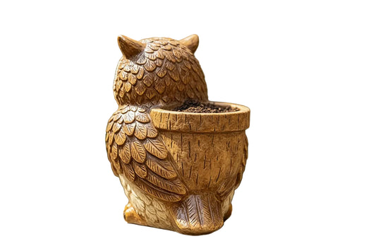 Owl Planter Pot — Resin Figurine | Garden & Home Decor