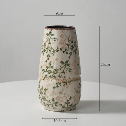 Vase Ceramic Leaf Rustic