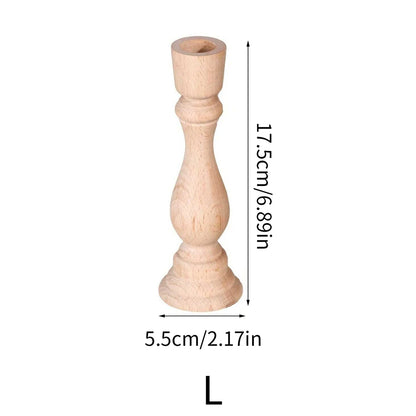 Wooden Candlestick Holders | Unfinished Natural Wood | Wedding, Home & Table Decor
