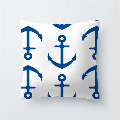 Cushion Cover Sea Life | Blues & Whites Coastal Decorative Throw Pillow