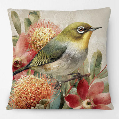 Cushion Cover Australian Animals Birds - Kangaroo Wallaby Wren