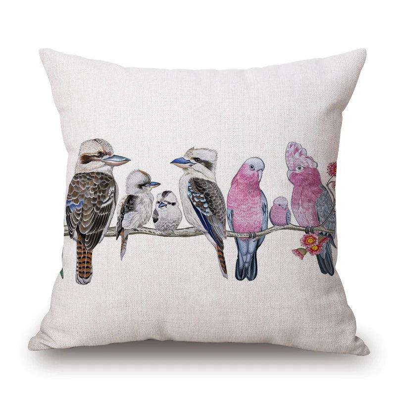 Cushion Cover Australian Bird Range Kookaburra Lorikeet Galah Magpie