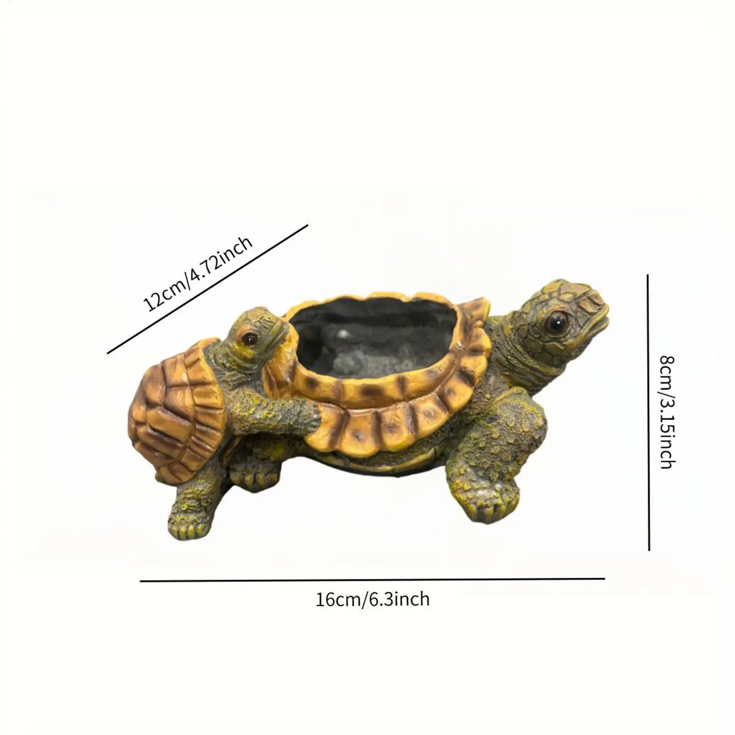 Mother & Son Turtle Planter | Resin Succulent Flower Pot | Cute Animal Garden Decor
