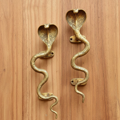 Brass Snake Cobra Door Handle Cabinet Pull Bronze Antique