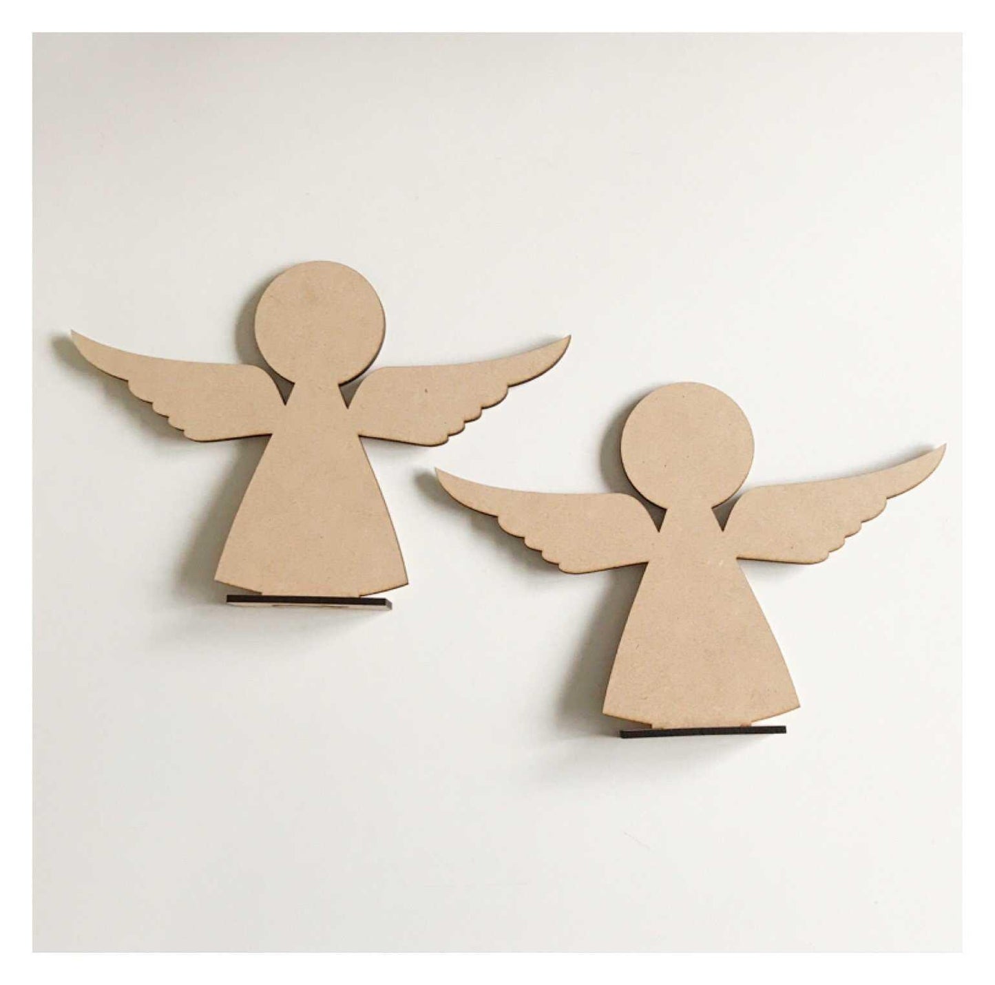 Angel x2 Standing Raw MDF Wooden DIY Craft - The Renmy Store Homewares & Gifts 