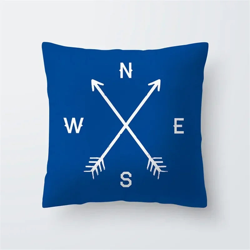 Cushion Cover Sea Life | Blues & Whites Coastal Decorative Throw Pillow