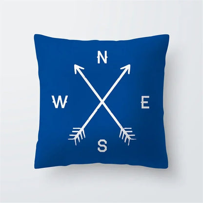 Cushion Cover Sea Life | Blues & Whites Coastal Decorative Throw Pillow