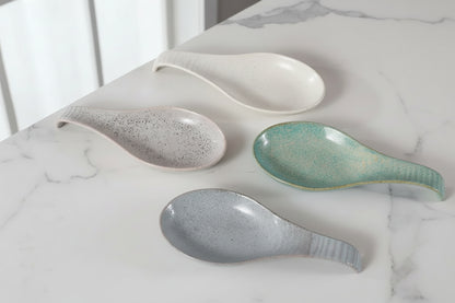Porcelain Spoon Rest - Ceramic Utensil Holder for Stove Top