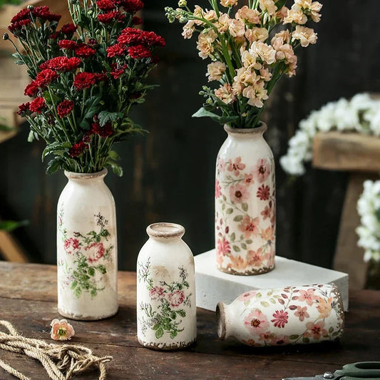 Vase Floral Rose Cottage