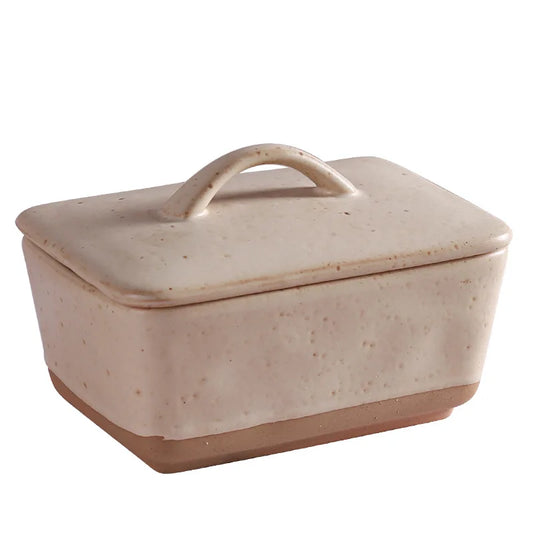 Butter Box with Lid Square Ceramic 14.5cm Long x 10.2cm Wide holds up to 450ml