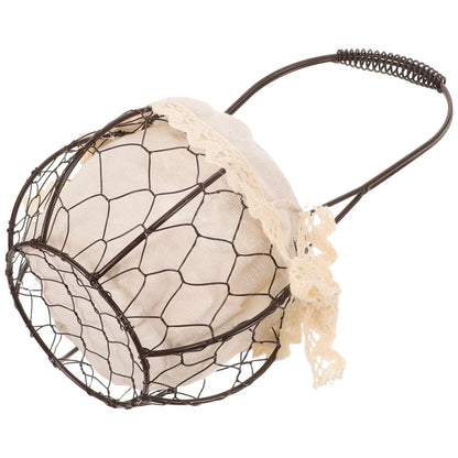 Round Wire Basket | Egg Vegetable Garden Storage | Home Kitchen Bathroom Office