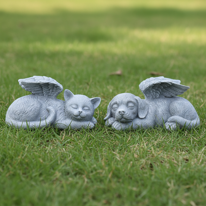 Angel Pet Memorial Statue | Resin Dog Cat Garden Ornament Sympathy Gift