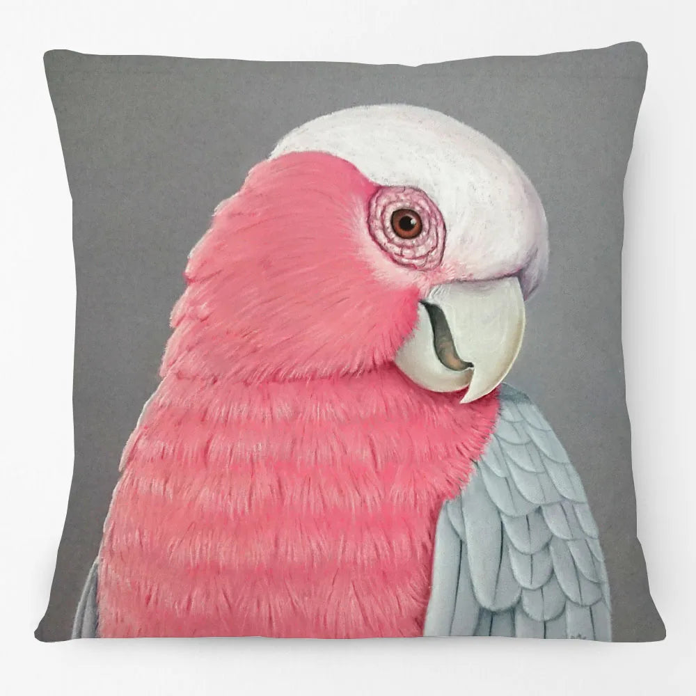 Australian Native Birds Cushion Cover | Cockatoo Cockatiel Lorikeet Finch Art | Linen or Plush | 45x45cm