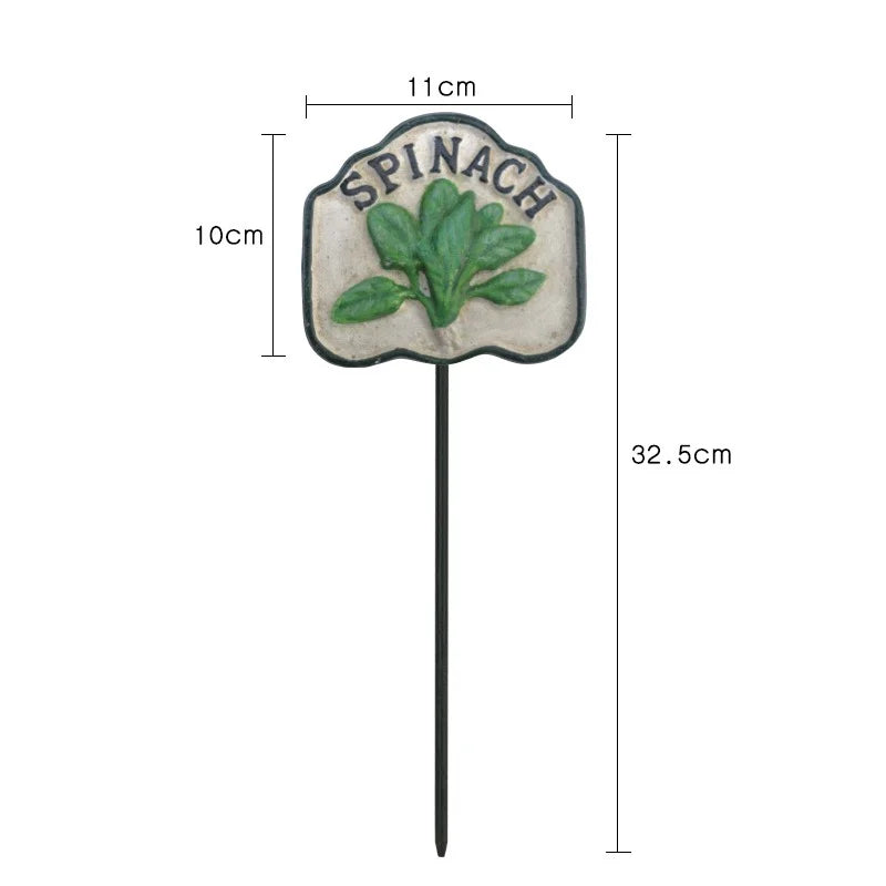 Vegetable Garden Label Stake Rustic Cast Iron