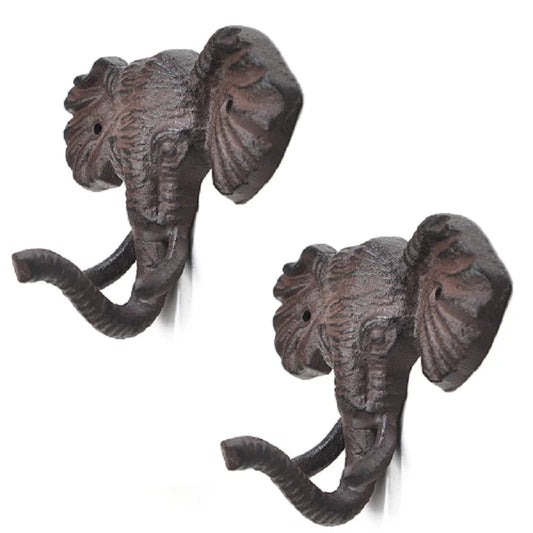 Hook Elephant Cast Iron Set Of 2