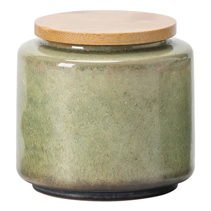Artisan Ceramic Tea Canister with Bamboo Lid — Airtight Tea & Coffee Storage Jar | Pebble & Reed