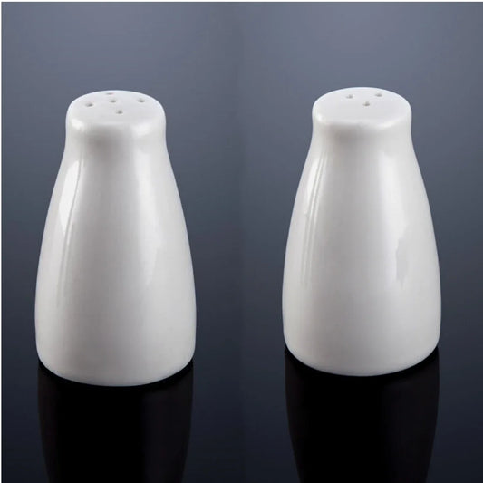 Salt Pepper Shaker Set Cafe White Ceramic