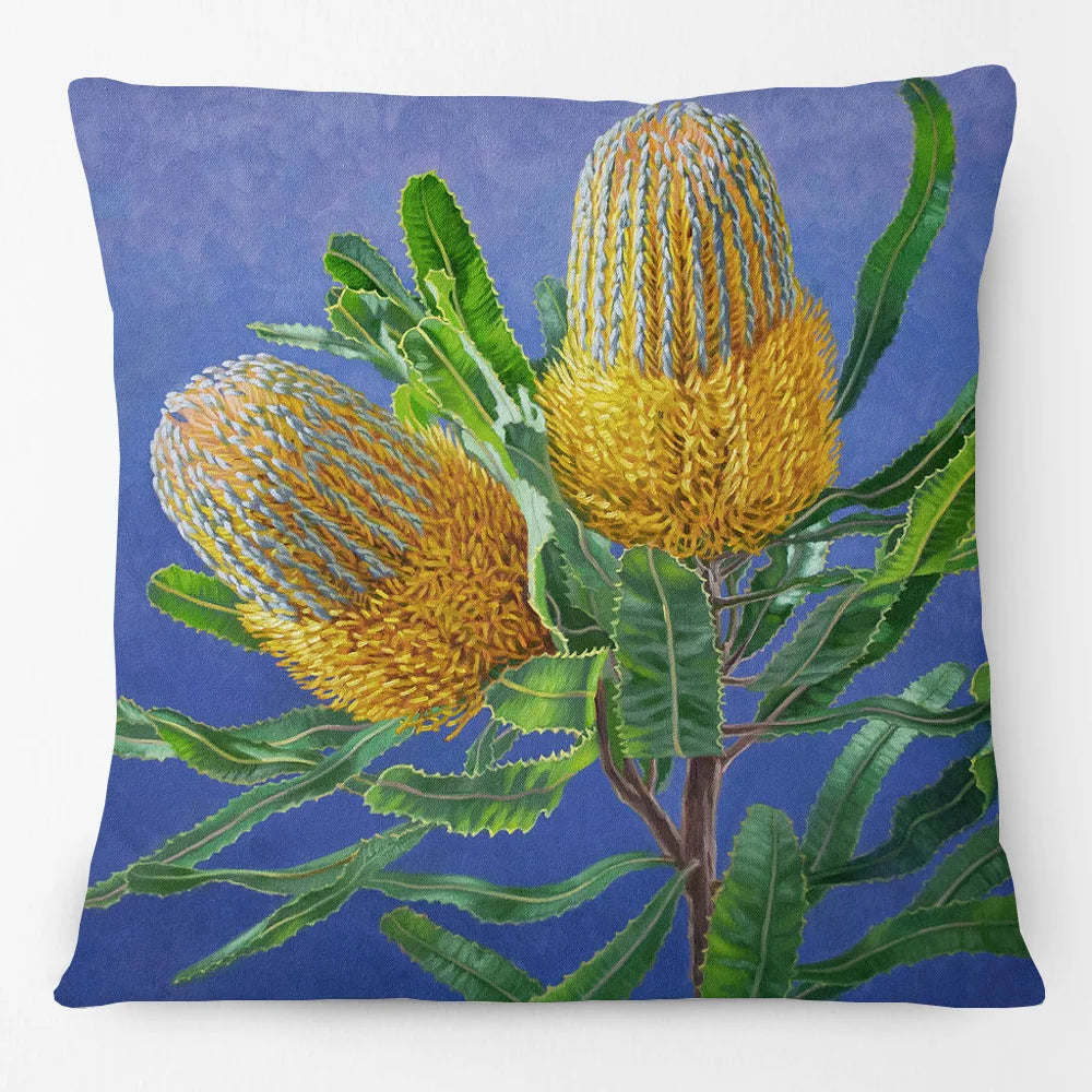 Cushion Cover Australian Flowers - Waratah Banksia Wattle