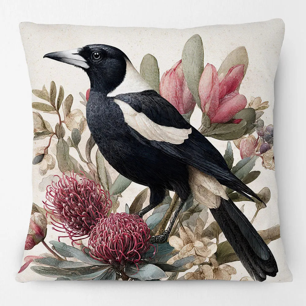 Cushion Cover Australian Animals Birds - Kangaroo Wallaby Wren