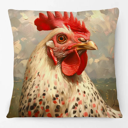 Cushion Cover Chicken Rooster Funny Farm Range
