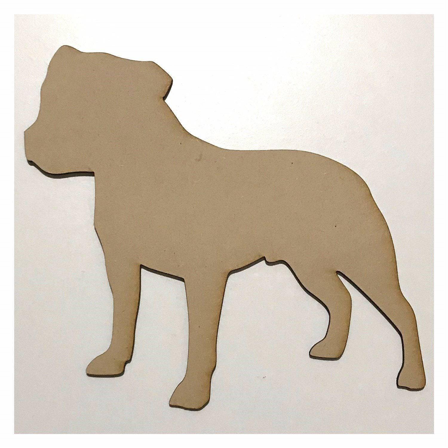 Staffordshire Bull Terrier Staffy Dog DIY Raw MDF Timber - The Renmy Store Homewares & Gifts 