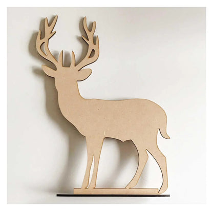 Deer Stag Reindeer Standing Raw MDF Wooden DIY Craft - The Renmy Store Homewares & Gifts 
