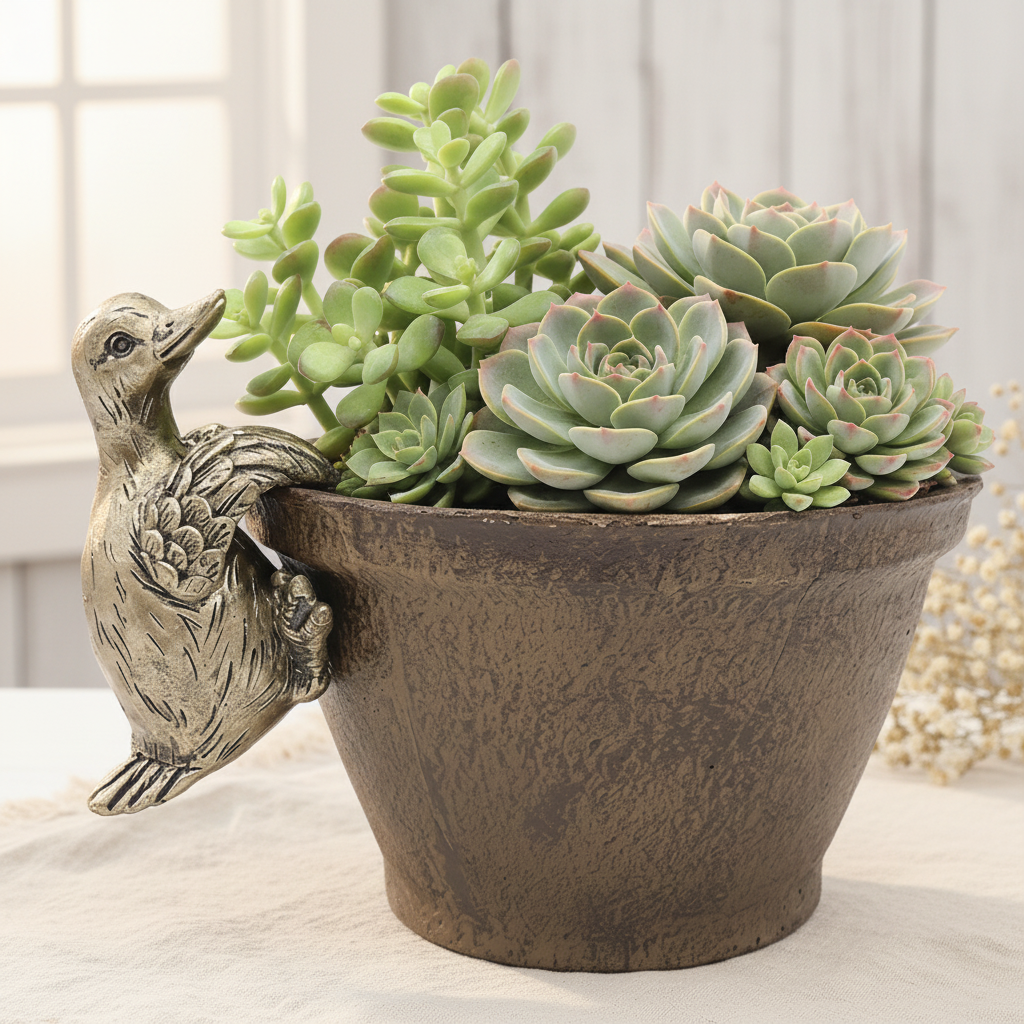 Duck Pot Sitter Hanger Set of 2 - Planter Pot Decor