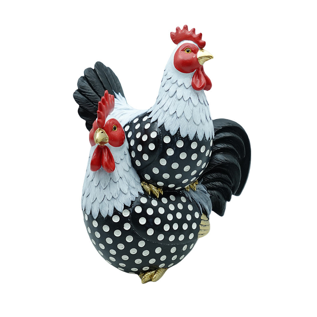 Chicken Friends Ornament Black White Farmhouse Garden Decor