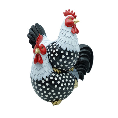 Chicken Friends Ornament Black White Farmhouse Garden Decor