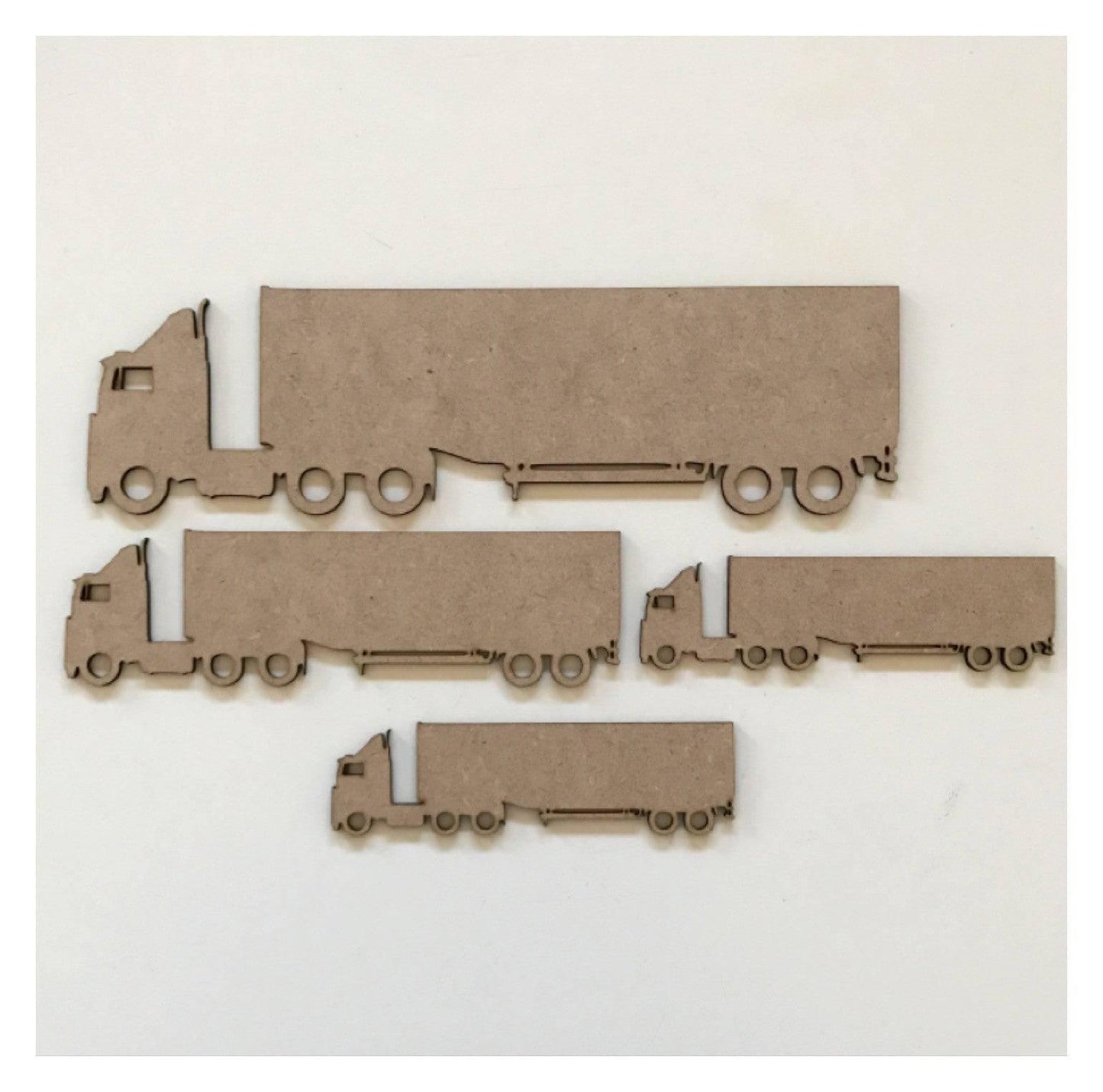 Truck Set of 4 Timber MDF Raw DIY - The Renmy Store Homewares & Gifts 