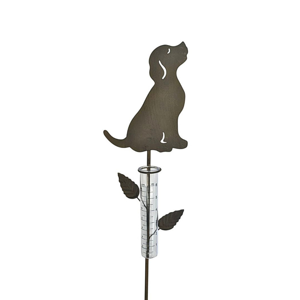 Rain Gauge Dog Stake Cast Iron - Catcher Garden