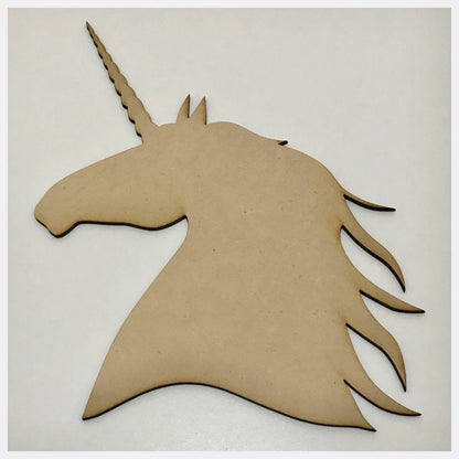 Unicorn Horse Head MDF Shape DIY Raw Cut Out Art Craft Decor - The Renmy Store Homewares & Gifts 