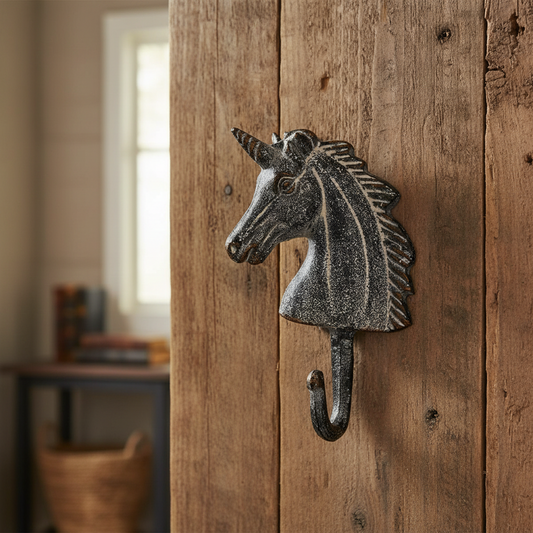 Unicorn Wall Hook | Antique Kids Room Decor | Girls Bedroom Hook for Bags & Coats